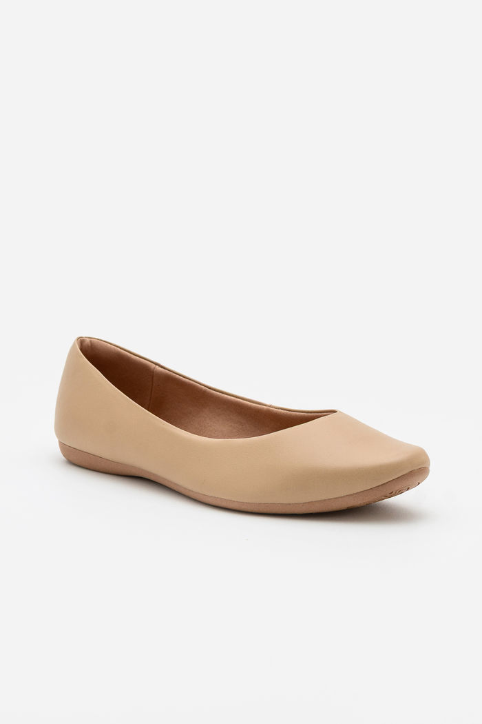 Sapatilha Usaflex Minimalista Chic Amêndoa