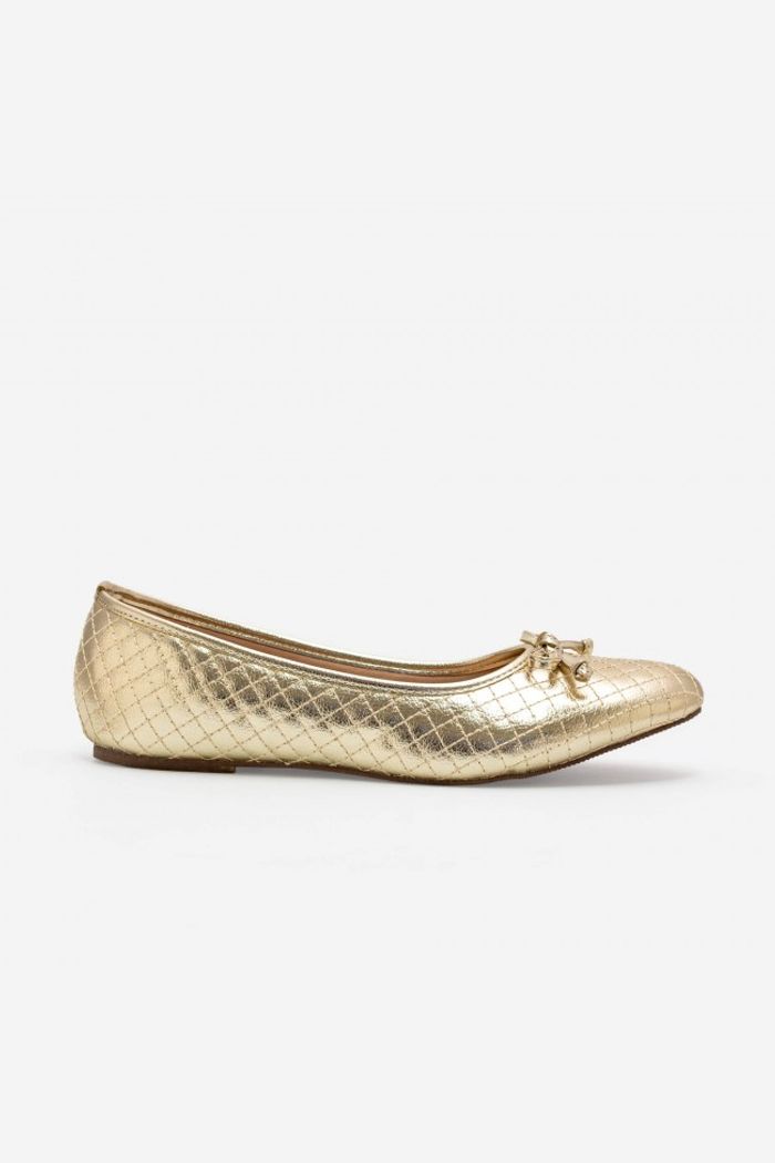 Sapatilha Matelasse Verniz Ouro Light