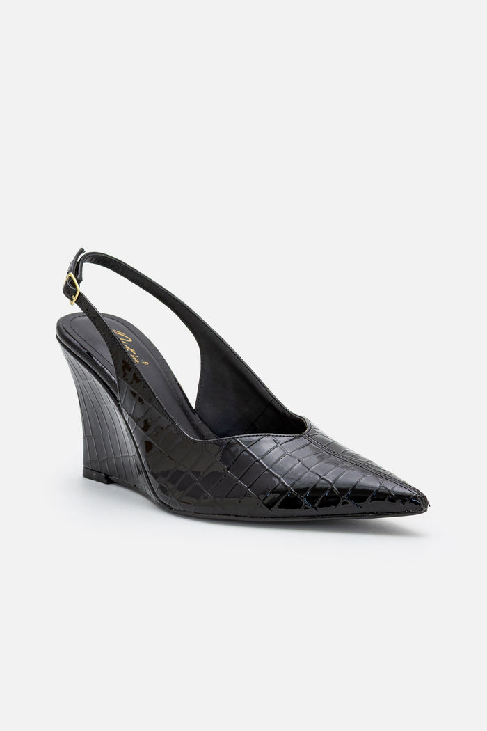 PRÉ-VENDA Chanel Croco com Salto Anabela Preto