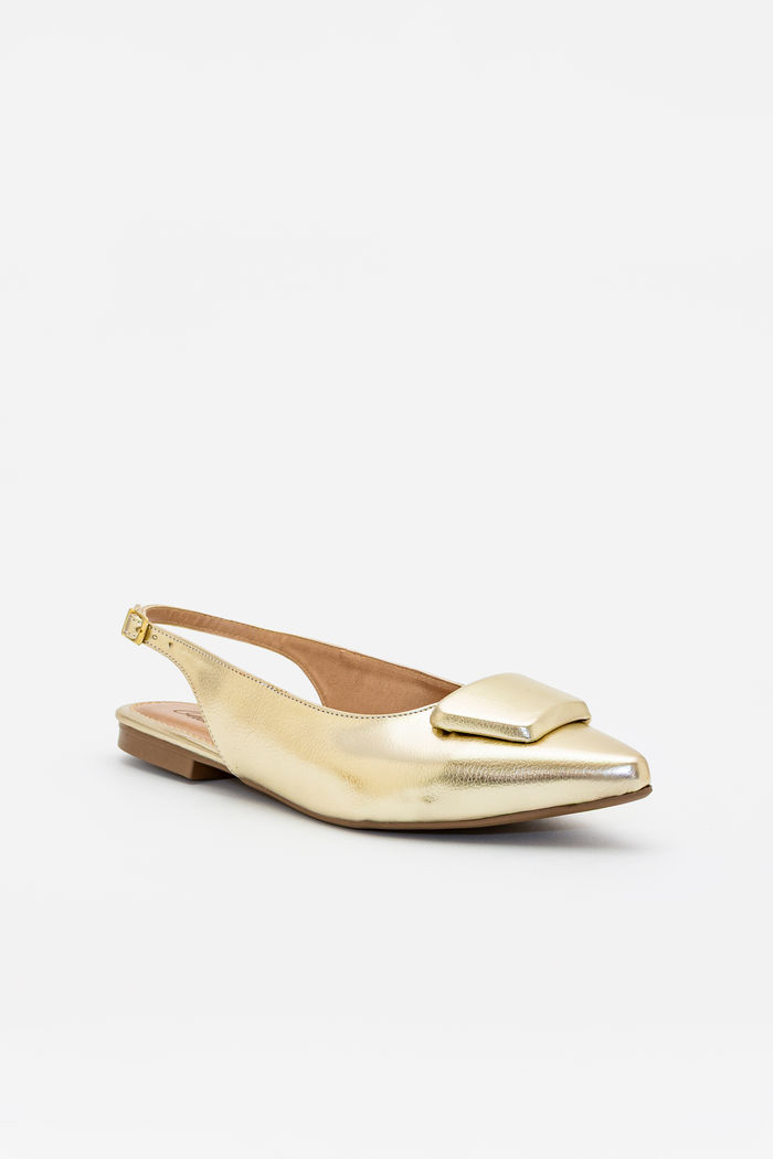 Chanel Rasteiro com Enfeite Ouro