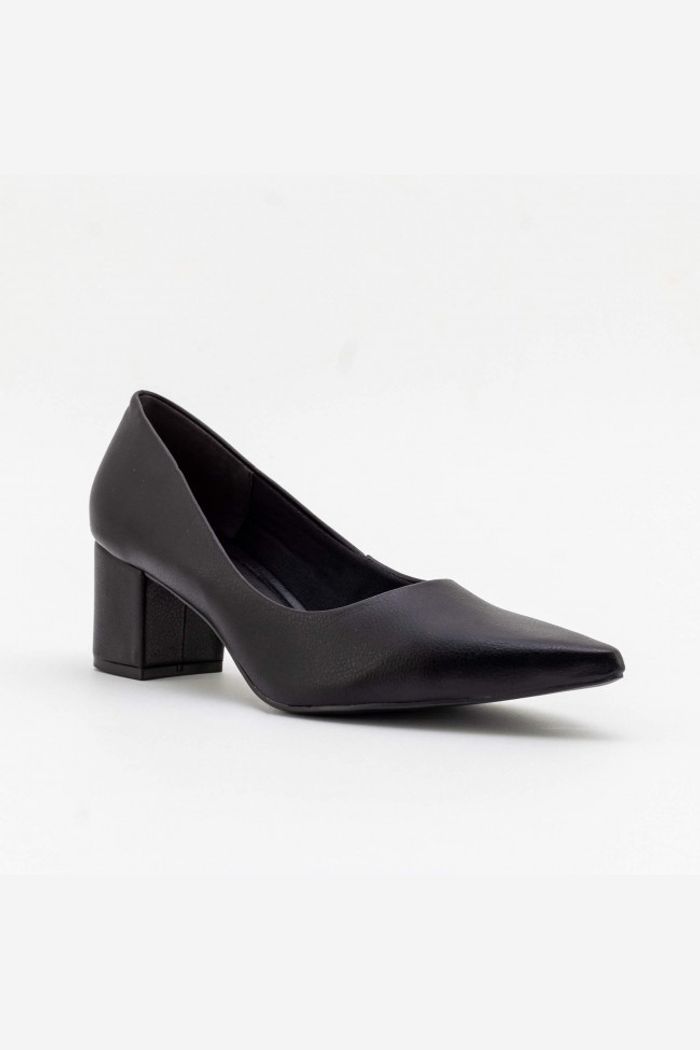 Scarpin Clássico com Salto Bloco Preto