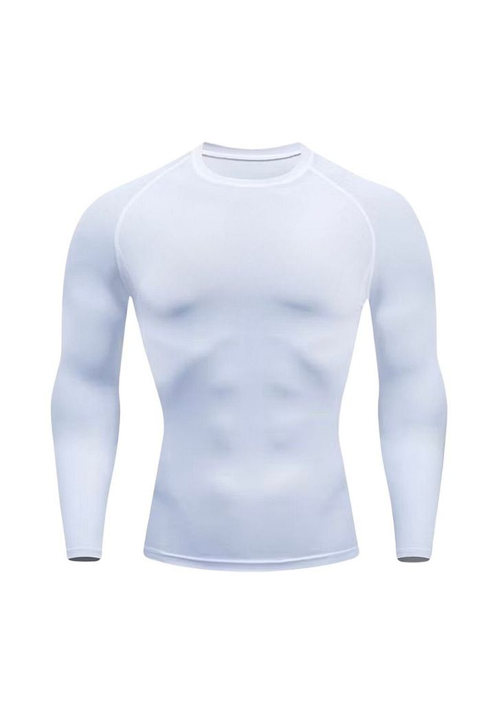 Camisa Camiseta Lisa Manga Longa Academia Treino Rash Guard Branca