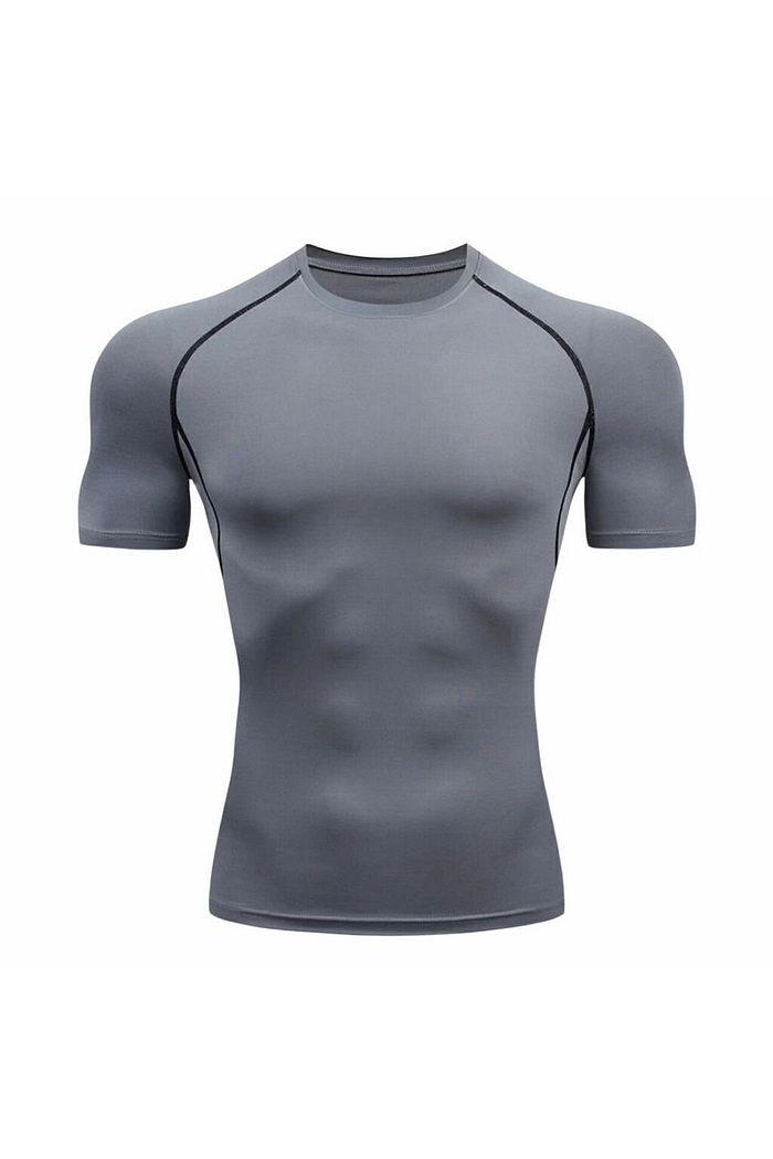 Camisa Camiseta Lisa Cinza Academia Treino Rash Guard