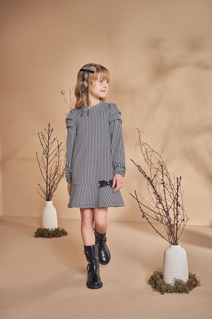 VESTIDO EM JACQUARD PIED-DE-POULE