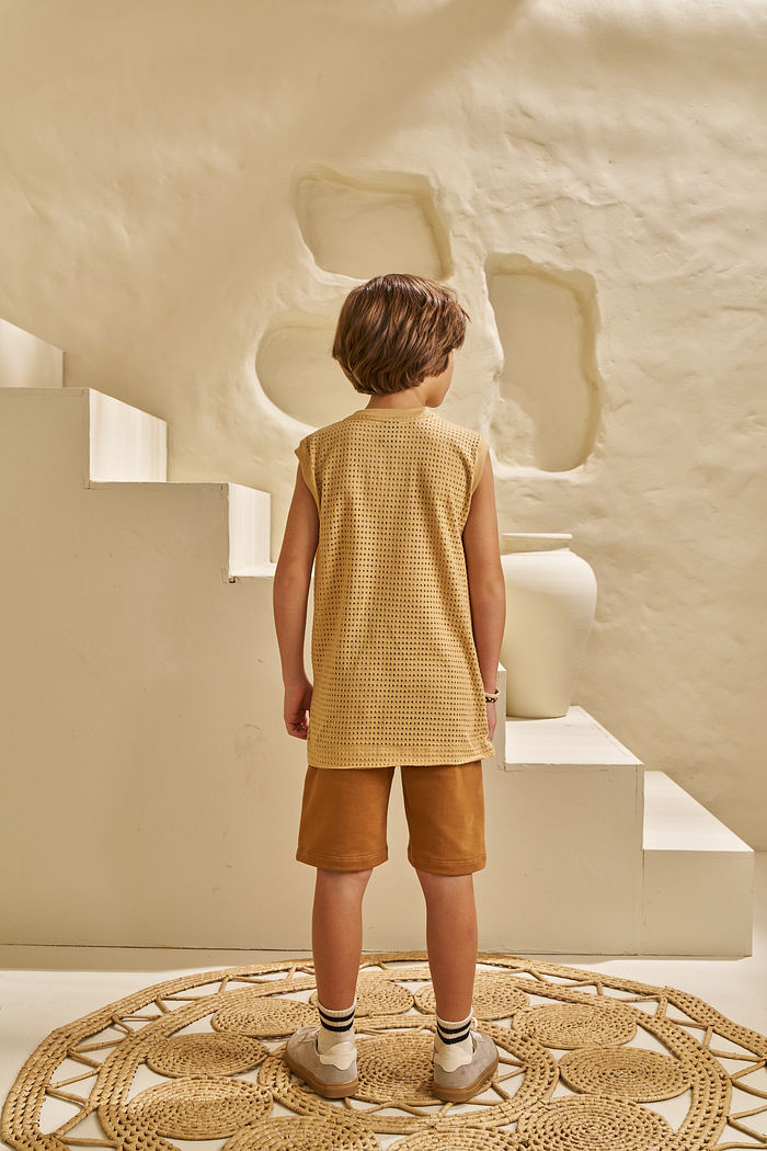 CONJUNTO REGATA EM MALHA FRESH E BERMUDA EM MOLETINHO