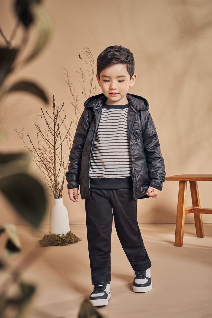 JAQUETA PUFFER LOSANGO COM CAPUZ