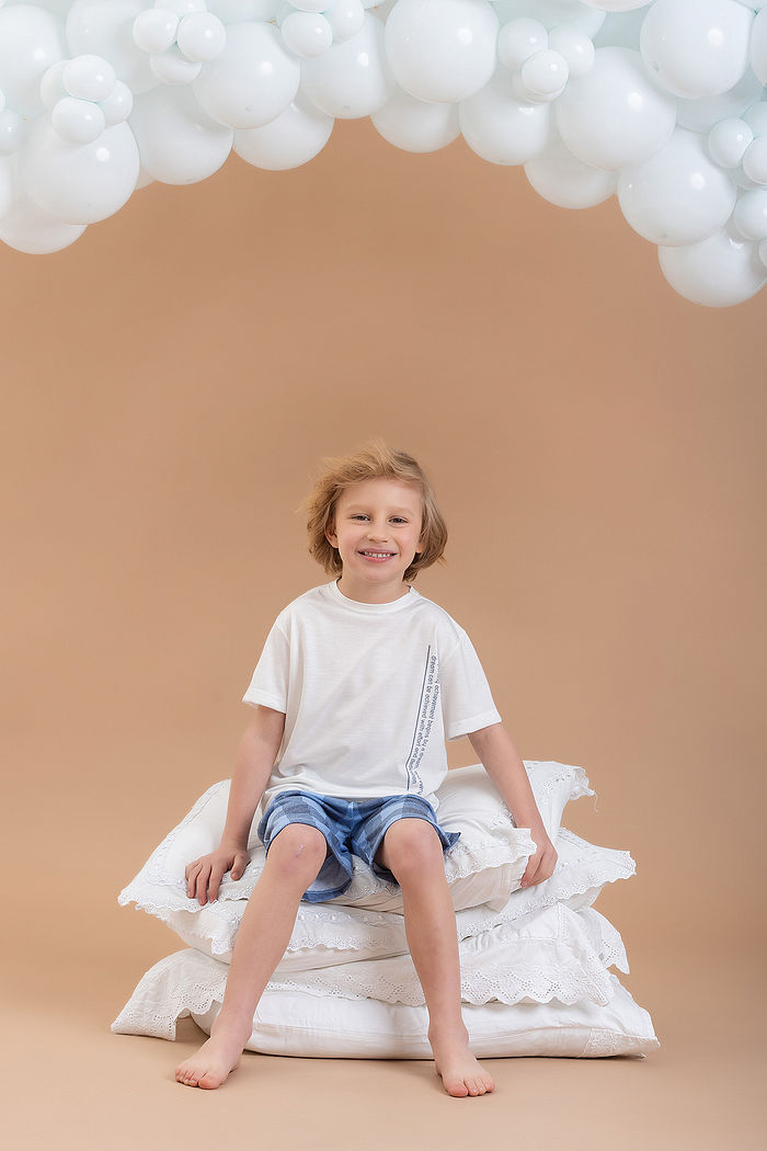 CONJUNTO PIJAMA CAMISETA EM MEIA MALHA PV E SHORTS EM MEIA MALHA PV XADREZ