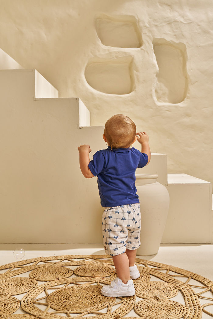 CONJUNTO POLO EM PIQUET E SHORT EM MOLETINHO PASSEIO DE BIKE