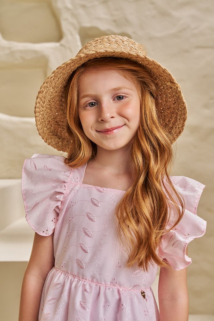 VESTIDO MIDI EM TECIDO BORDADO