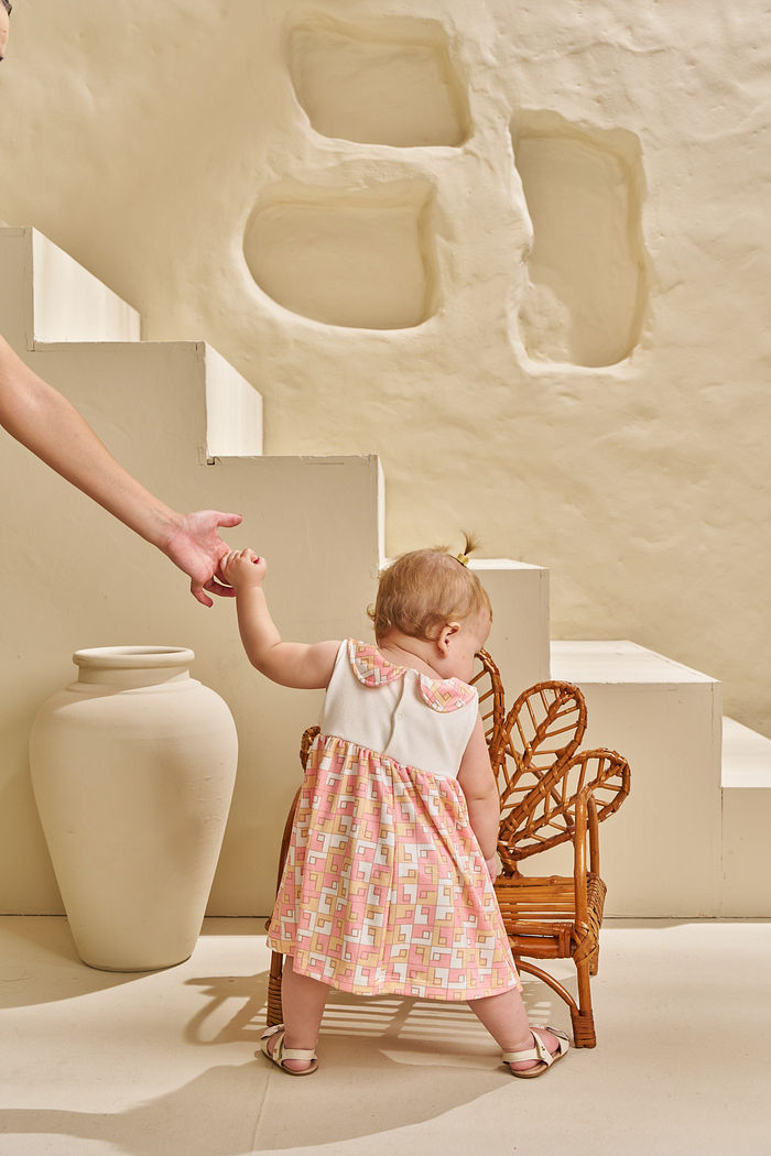 VESTIDO DUO EM PONTO ROMA E PONTO ROMA QUADRICHC