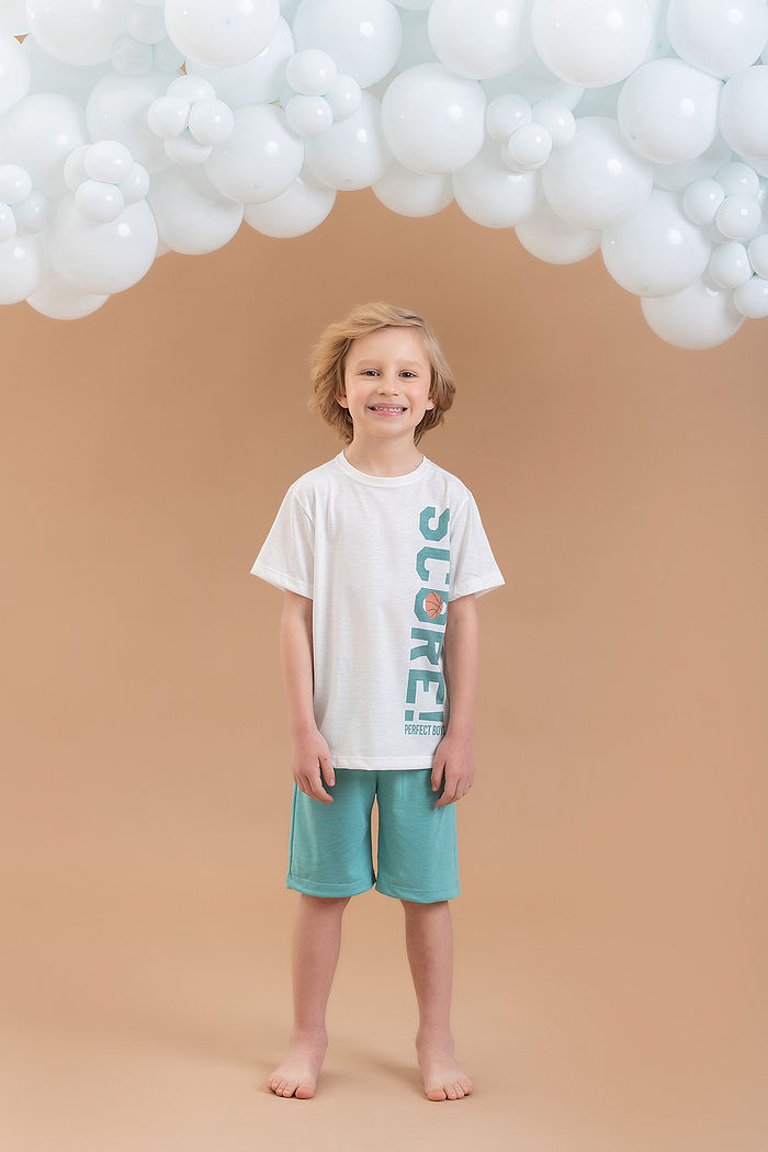 CONJUNTO PIJAMA CAMISETA E SHORTS EM MEIA MALHA PV