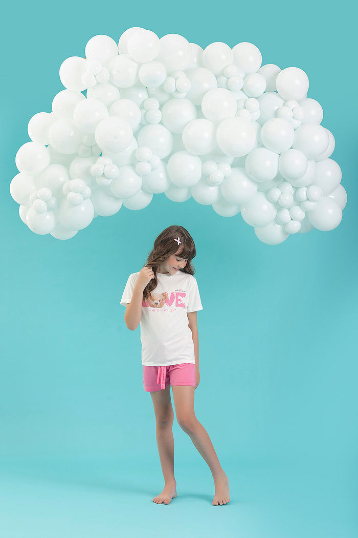 CONJUNTO PIJAMA BLUSA SHORTS BASIC EM MEIA MALHA PV