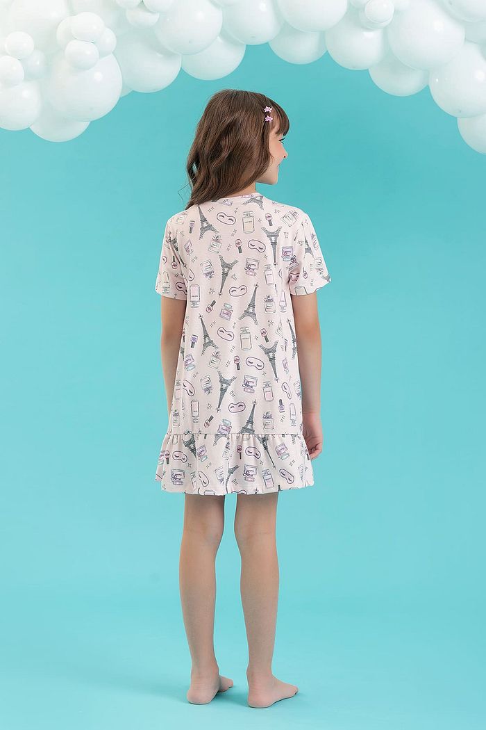 PIJAMA CAMISOLA COM BABADO EM MEIA MALHA PV SONHO EM PARIS