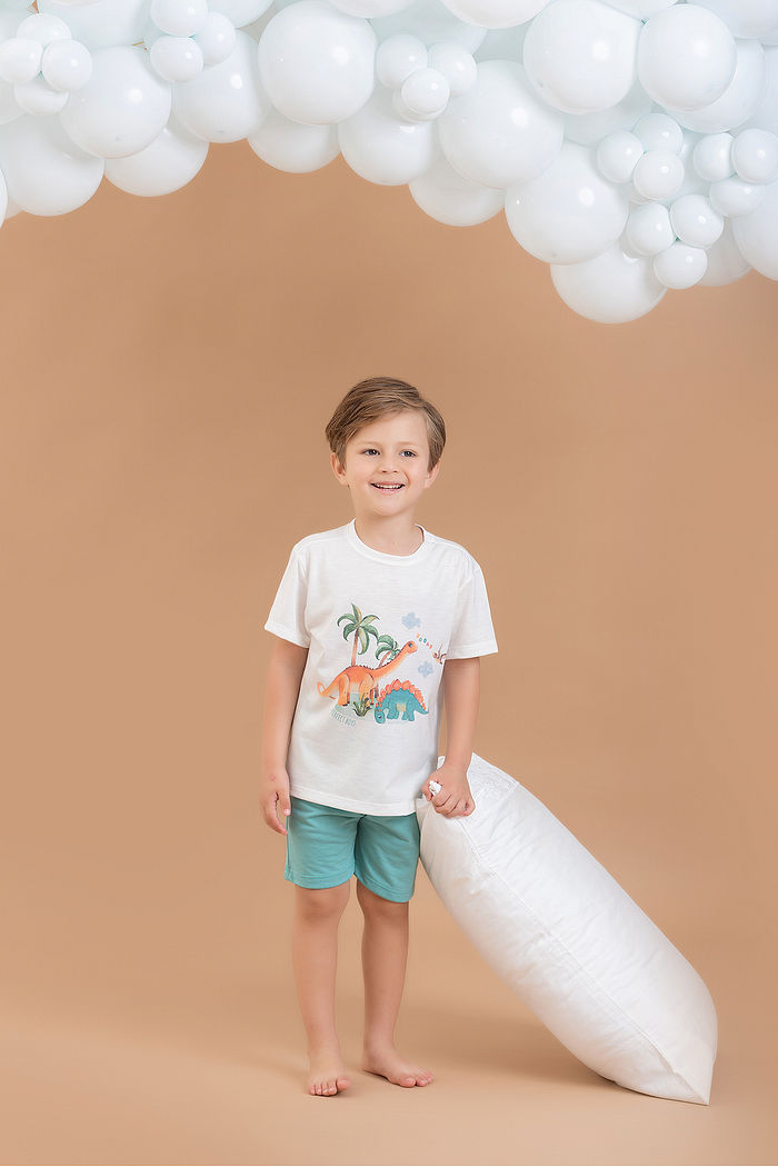 CONJUNTO PIJAMA CAMISETA E SHORTS EM MEIA MALHA PV