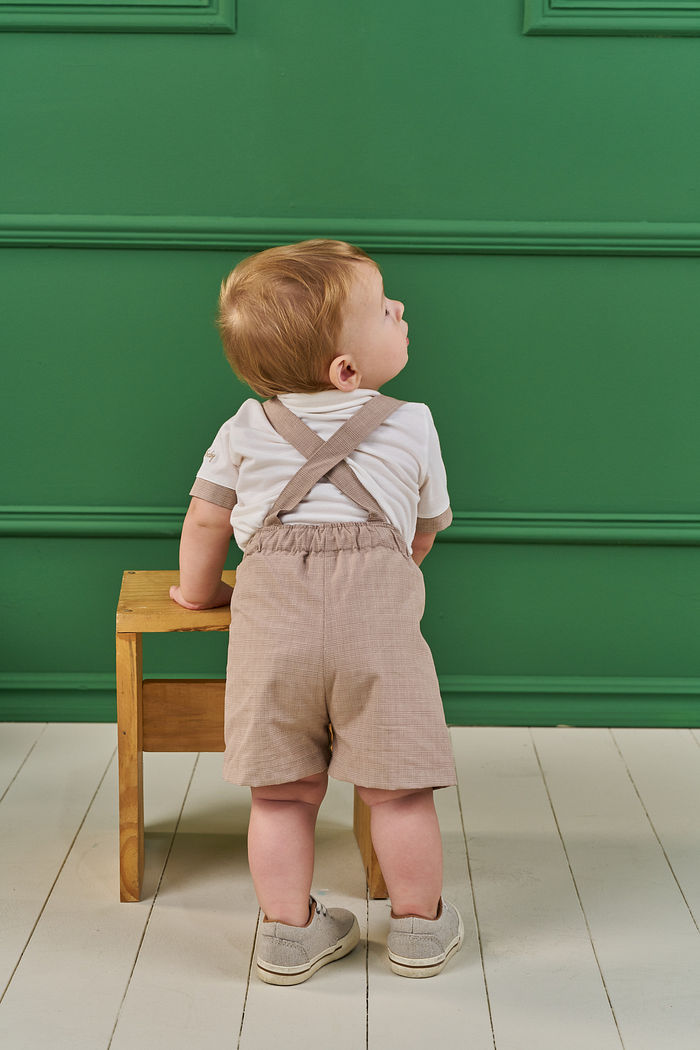 CONJUNTO POLO EM PIQUET E SHORT EM TECIDO COTTON MIX & MATCH