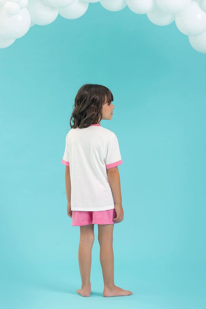 CONJUNTO PIJAMA BLUSA E SHORTS EM MEIA MALHA PV