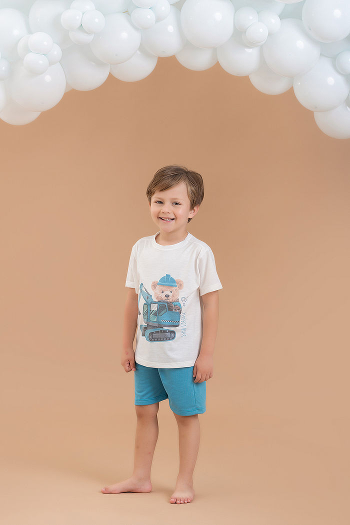 CONJUNTO  PIJAMA CAMISETA E SHORTS EM MEIA MALHA PV