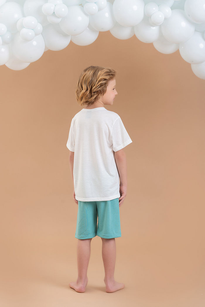 CONJUNTO PIJAMA CAMISETA E SHORTS EM MEIA MALHA PV