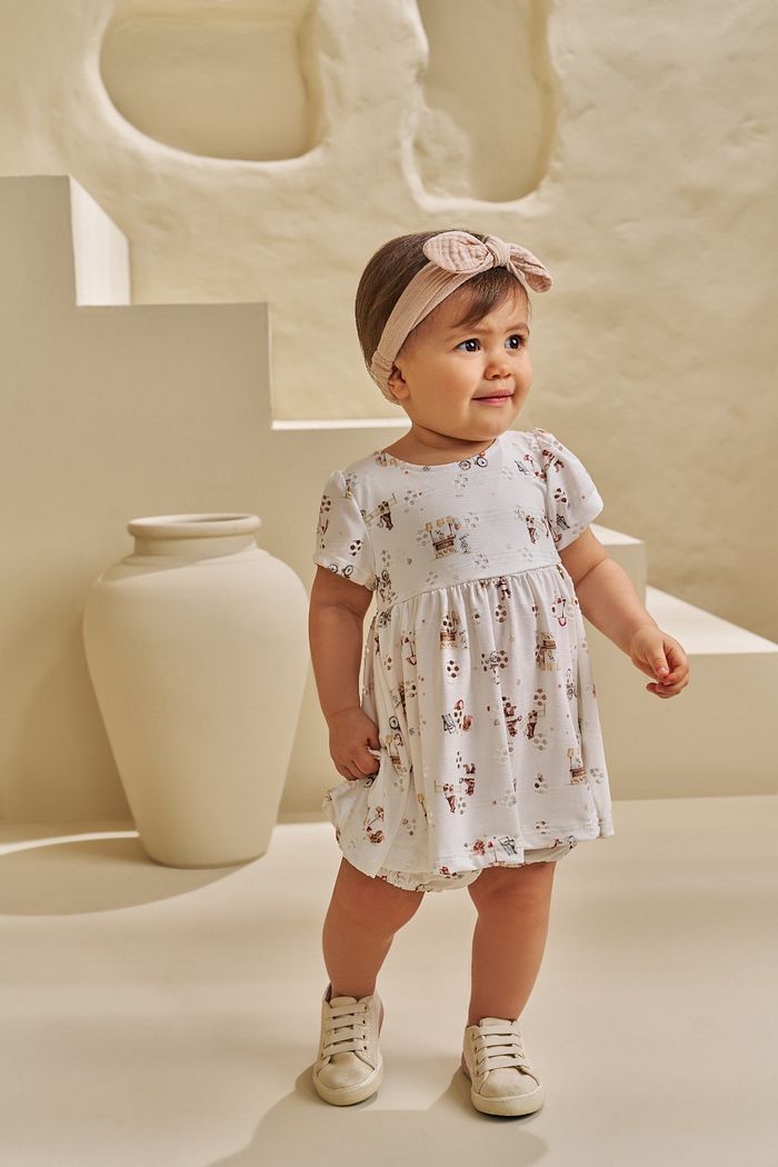 CONJUNTO VESTIDO E CALCINHA SHORTS EM LAISE VOYAGE