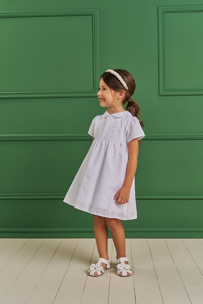 VESTIDO EM TECIDO BORDADO