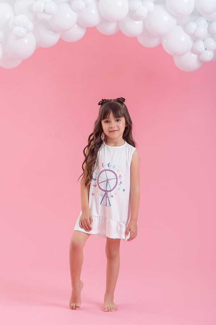 PIJAMA CAMISOLA REGATA COM BABADO EM MEIA MALHA PV