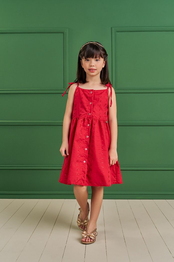 VESTIDO EM TECIDO BORDADO