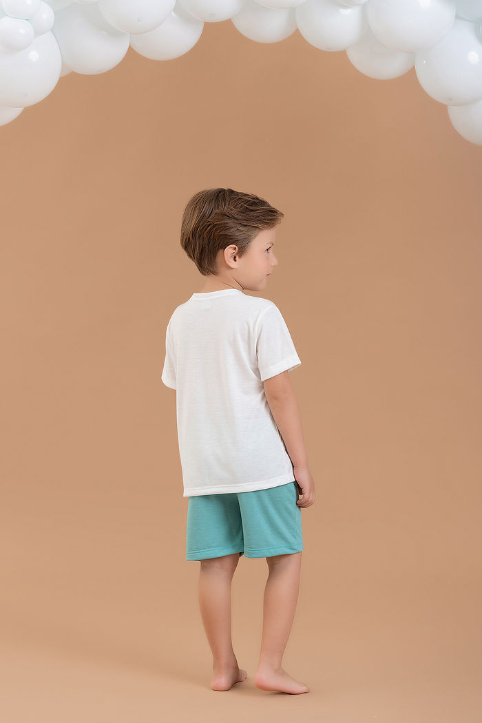 CONJUNTO PIJAMA CAMISETA E SHORTS EM MEIA MALHA PV
