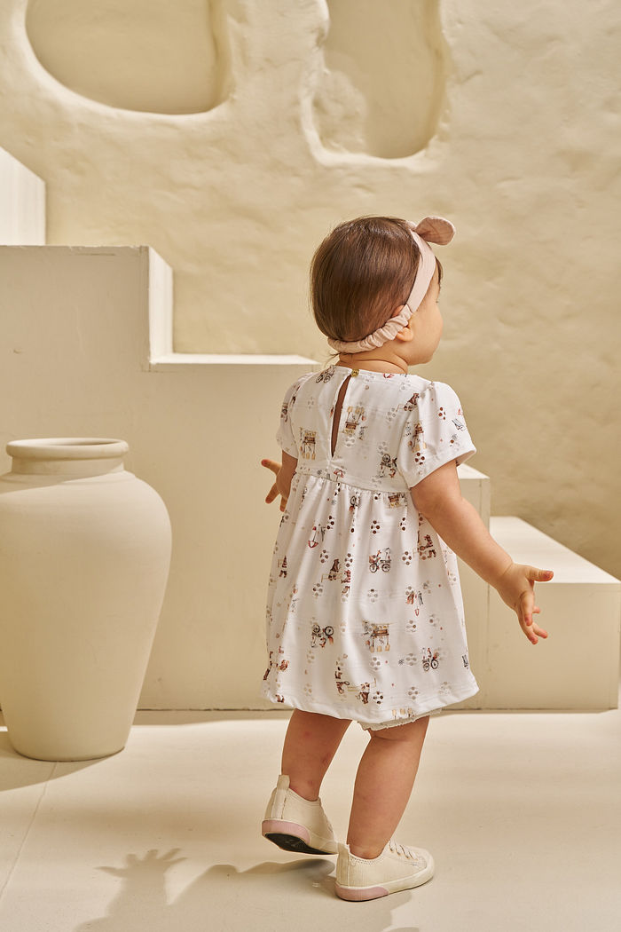 CONJUNTO VESTIDO E CALCINHA SHORTS EM LAISE VOYAGE