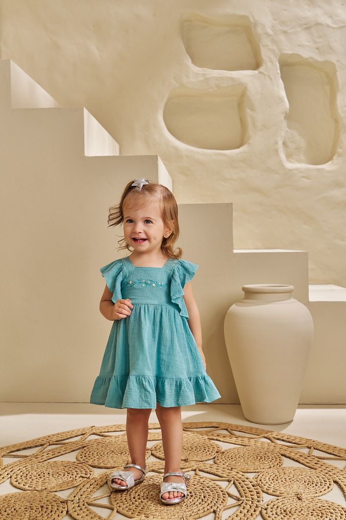 VESTIDO EM TECIDO GAZE