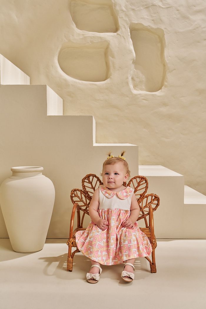 VESTIDO DUO EM PONTO ROMA E PONTO ROMA QUADRICHC