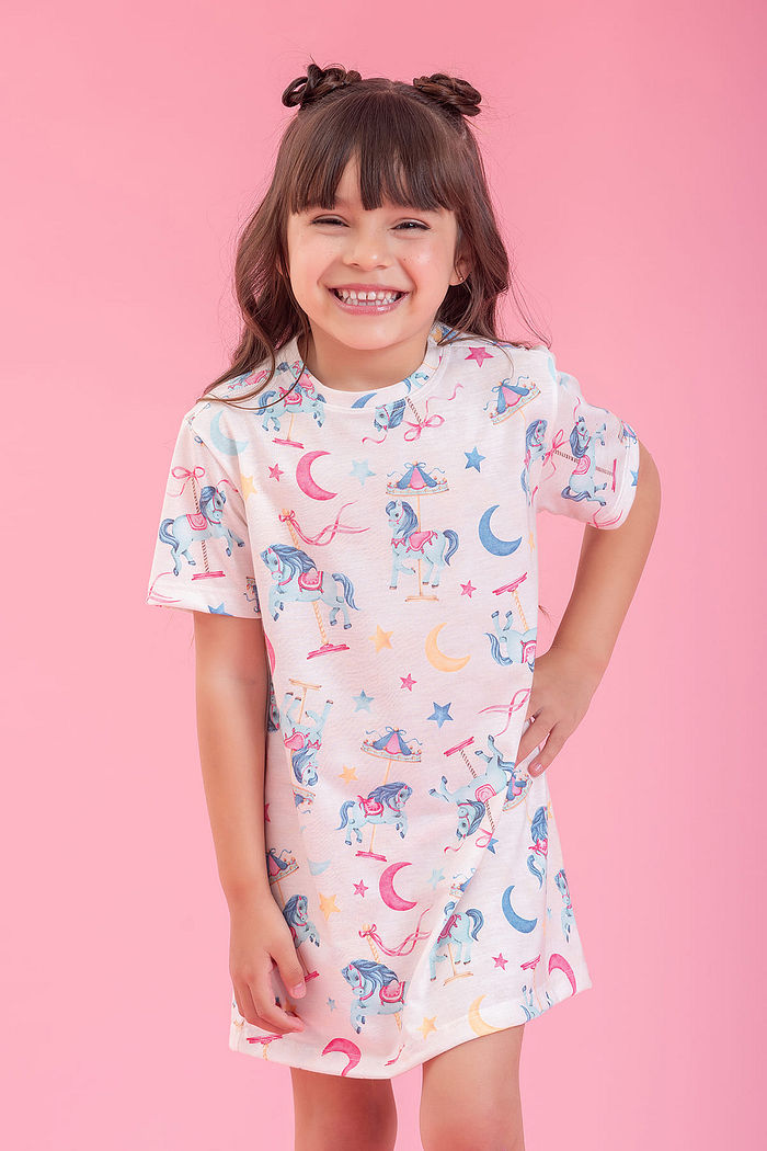 PIJAMA CAMISOLA EM MEIA MALHA PV MUNDO MÁGICO