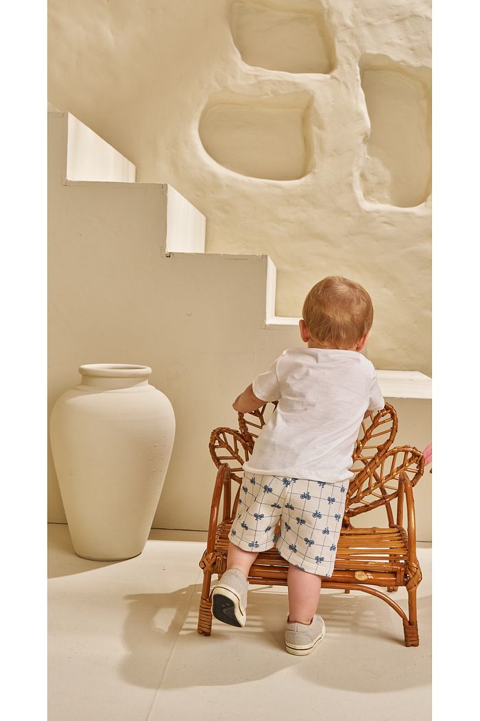 CONJUNTO T-SHIRT EM FLAMÊ E SHORT EM MOLETINHO PASSEIO DE BIKE