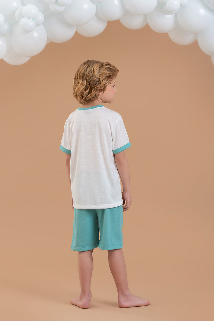 CONJUNTO PIJAMA CAMISETA  SHORTS EM MEIA MALHA PV