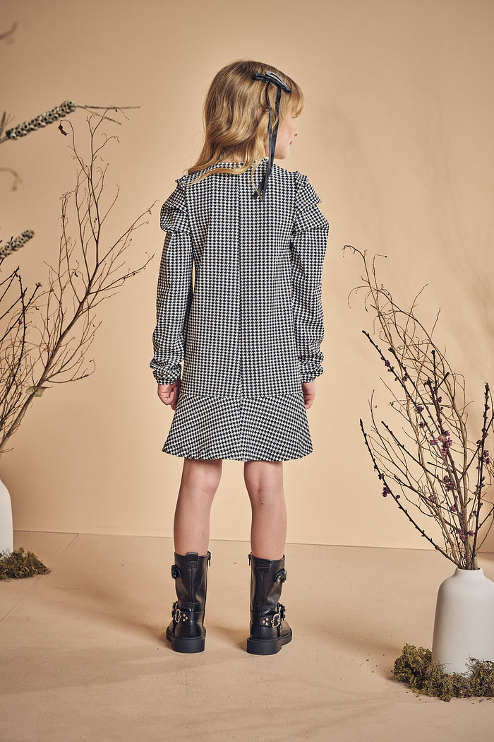 VESTIDO EM JACQUARD PIED-DE-POULE