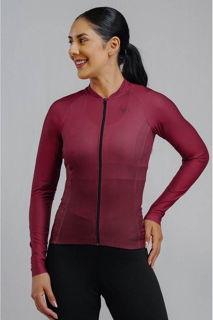 CAMISA FEMININA MANGA LONGA BASIC ROUGE