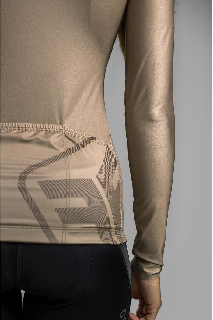 CAMISA DE CICLISMO FEMININA TRAINING MANGA LONGA MASCAVO