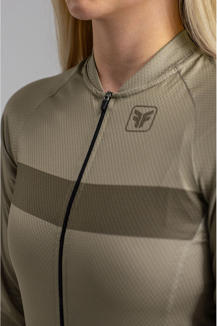 CAMISA DE CICLISMO FEMININA BASIC MANGA LONGA MASCAVO