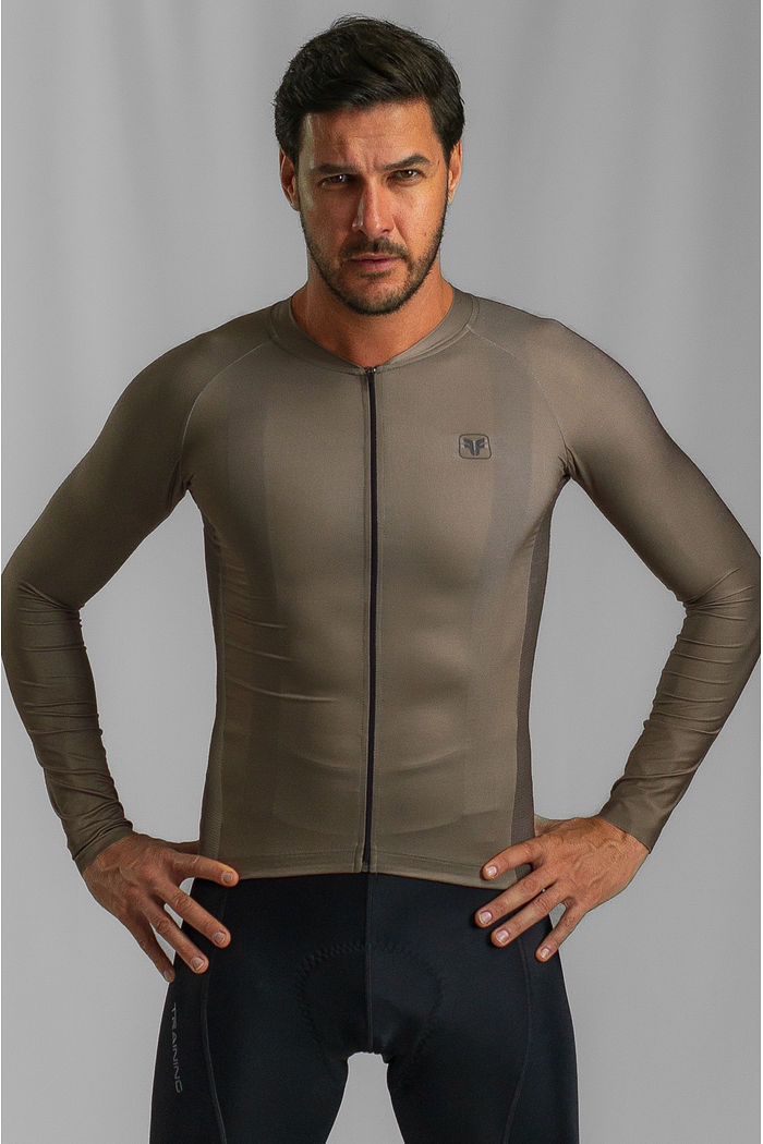 CAMISA DE CICLISMO MASCULINA TRAINING MANGA LONGA MOUSSE