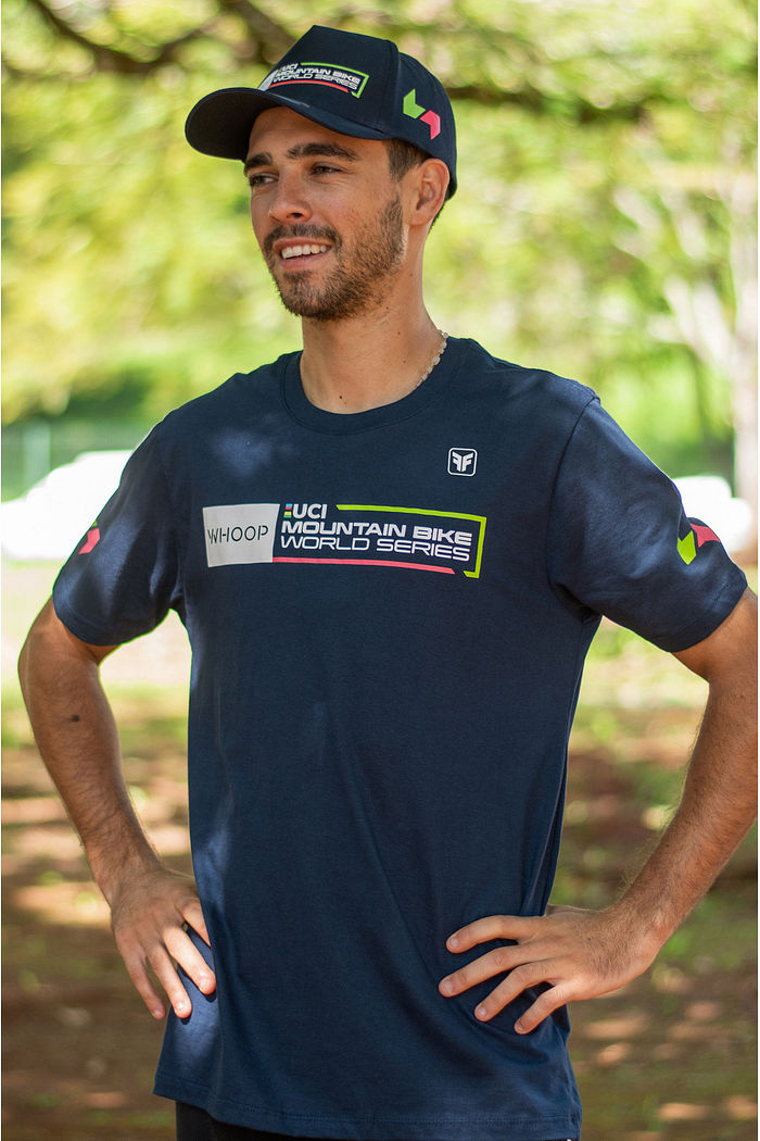 CAMISETA CASUAL MASCULINA AZUL MARINHO UCI MTB WORLD SERIES