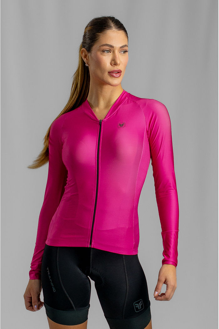 CAMISA DE CICLISMO FEMININA TRAINING MANGA LONGA CANDY