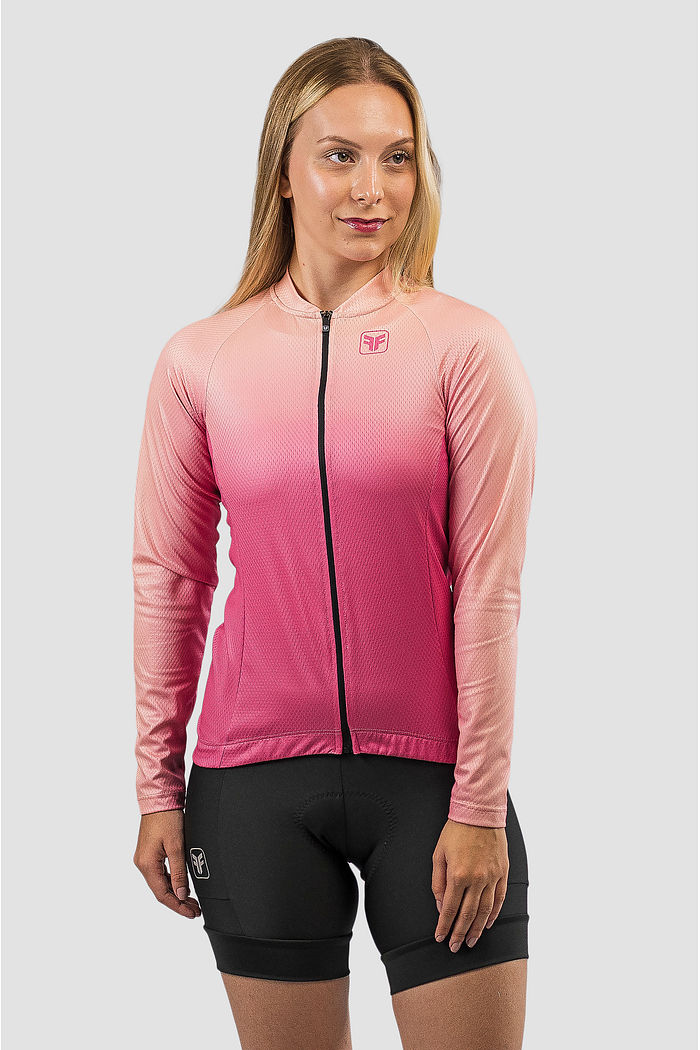 CAMISA FEMININA BASIC MANGA LONGA PEACH