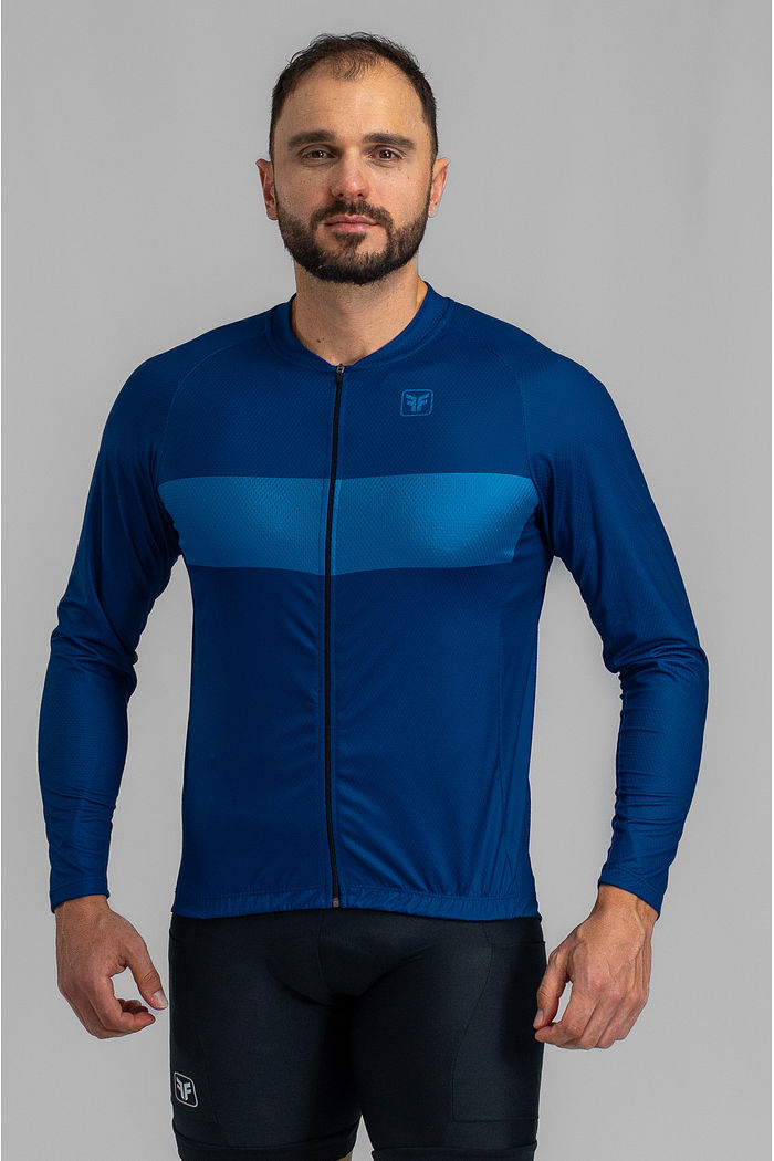 CAMISA DE CICLISMO MASCULINA BASIC MANGA LONGA OCEAN