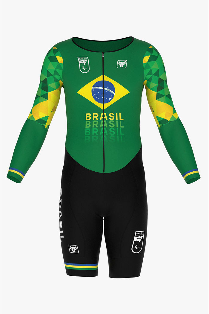 MACAQUINHO DE CICLISMO MASCULINO CONTRA RELÓGIO TT BRASIL COLLECTION CBC