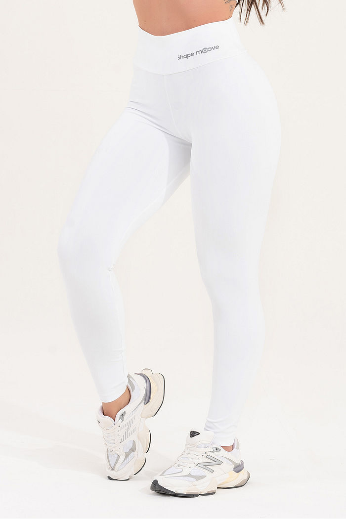 Legging Feminina Fitness Básico Poliamida - Branco