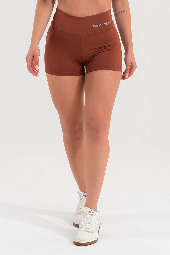 Shorts Feminino Fitness Básico Poliamida - Coffee Âmbar