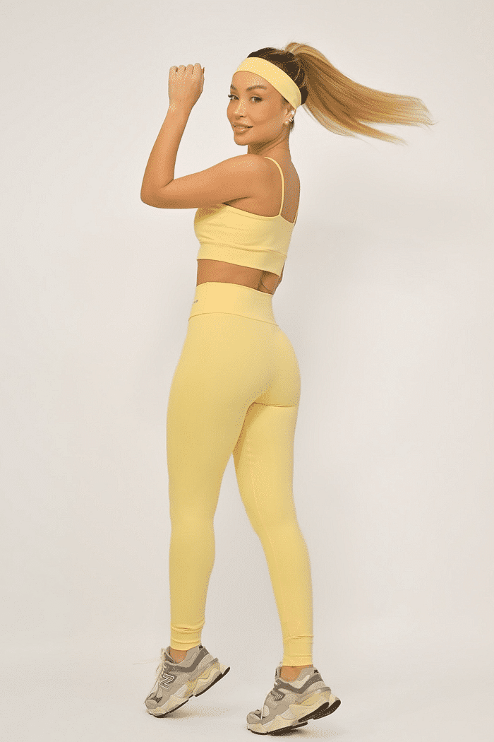 Legging Feminina Fitness Básico Poliamida - Amarelo