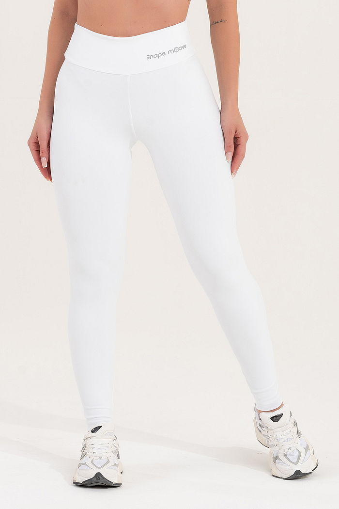 Legging Feminina Fitness Básico Poliamida - Branco