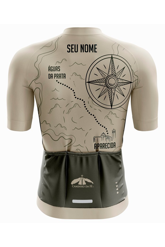 Camisa de Ciclismo Pro Rosas dos Ventos - Bege