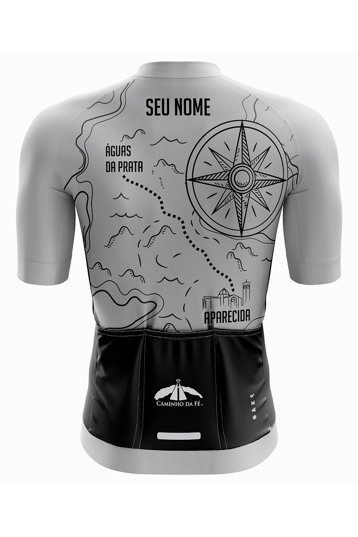 Camisa de Ciclismo Pro Rosas dos Ventos - Cinza Claro