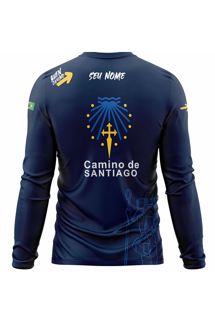 Camiseta Peregrino Santiago Compostela - Buen Camino Azul